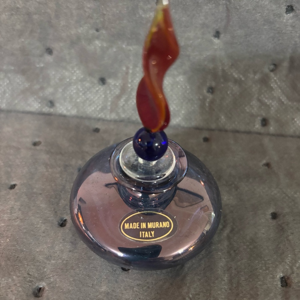 Murano Red and Blue Glass Perfume Bottle